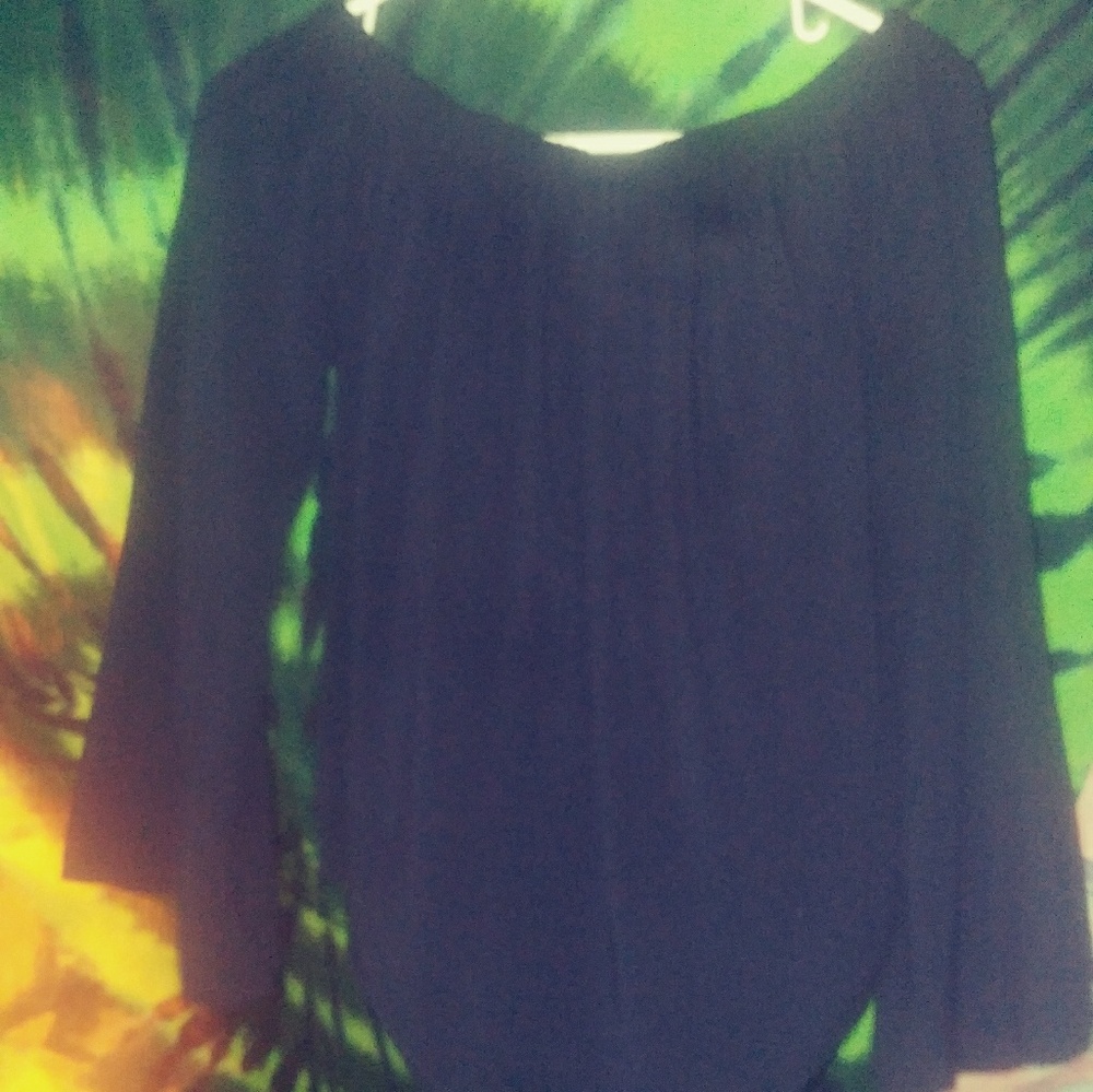 James & Erin Bell Sleeve Over shoulder top NWOT